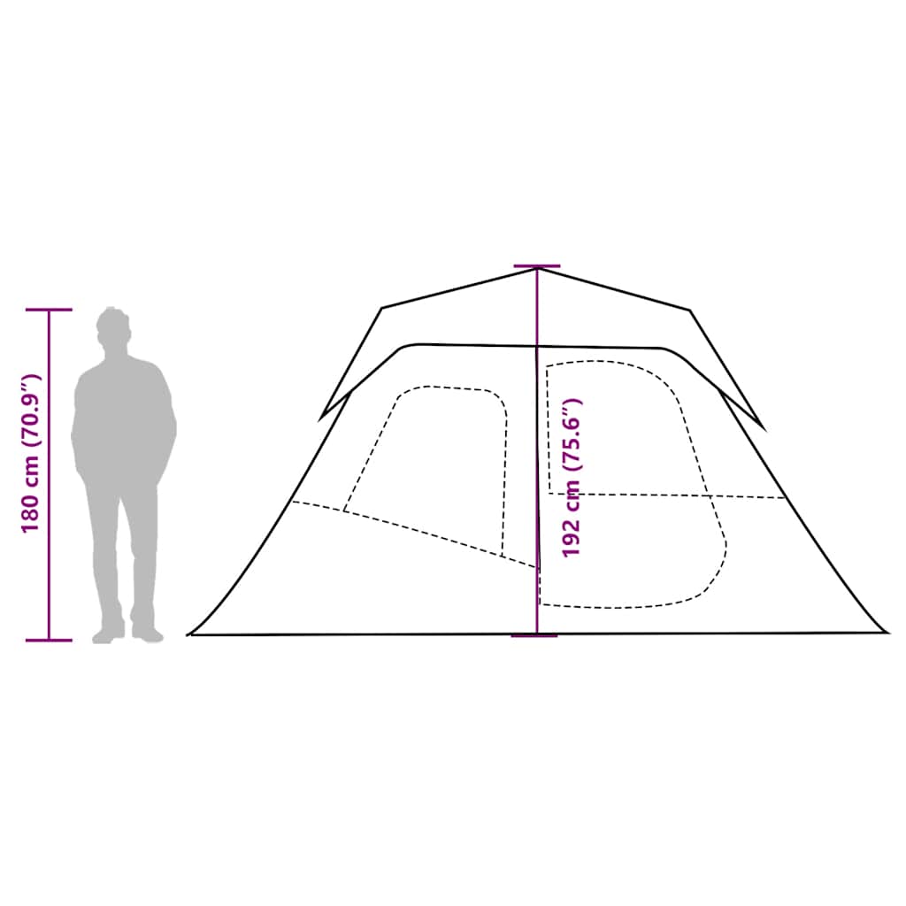 Tenda Campeggio 6 Persone Blu Rilascio Rapido Impermeabile