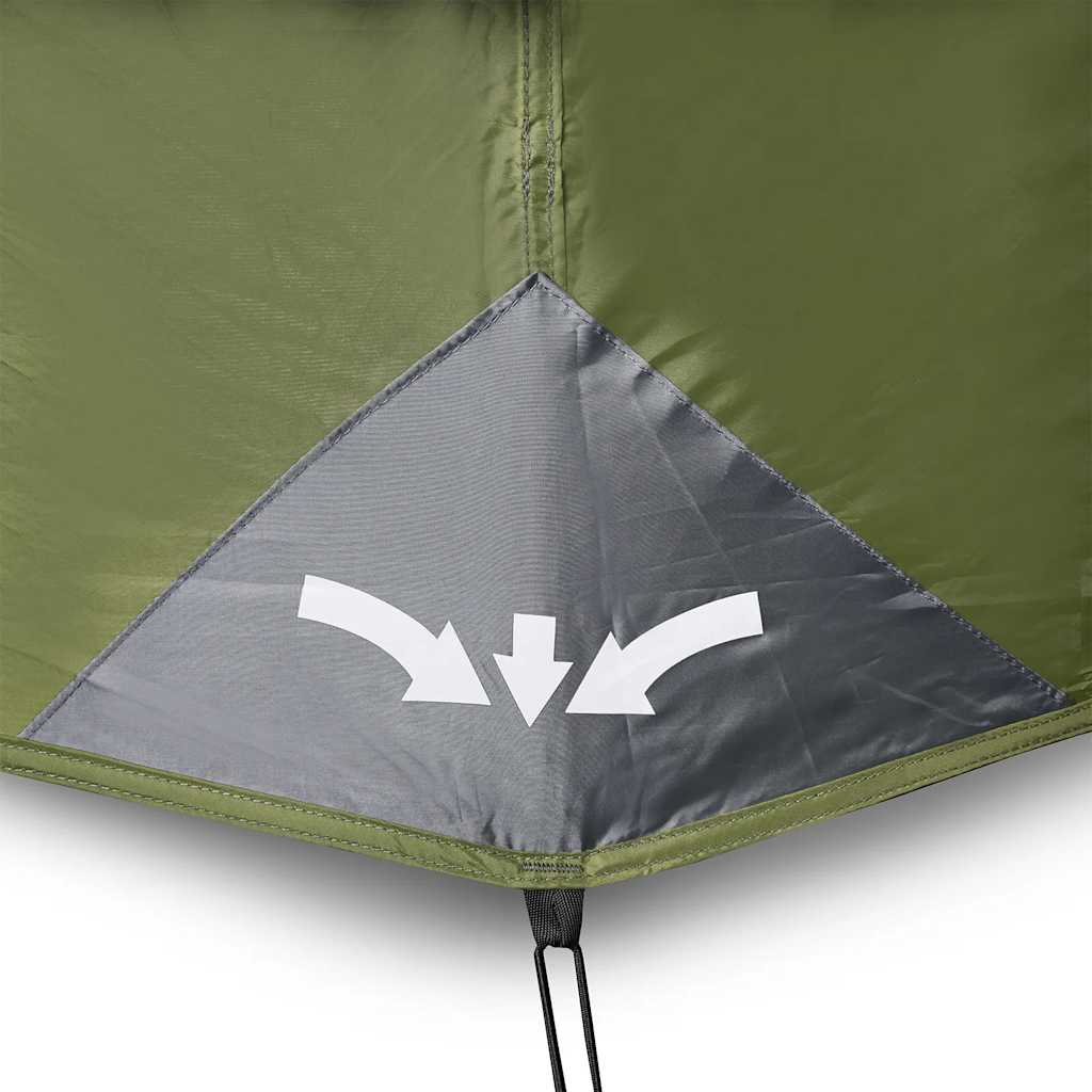 Tenda Campeggio 6 Persone Verde Rilascio Rapido Impermeabile