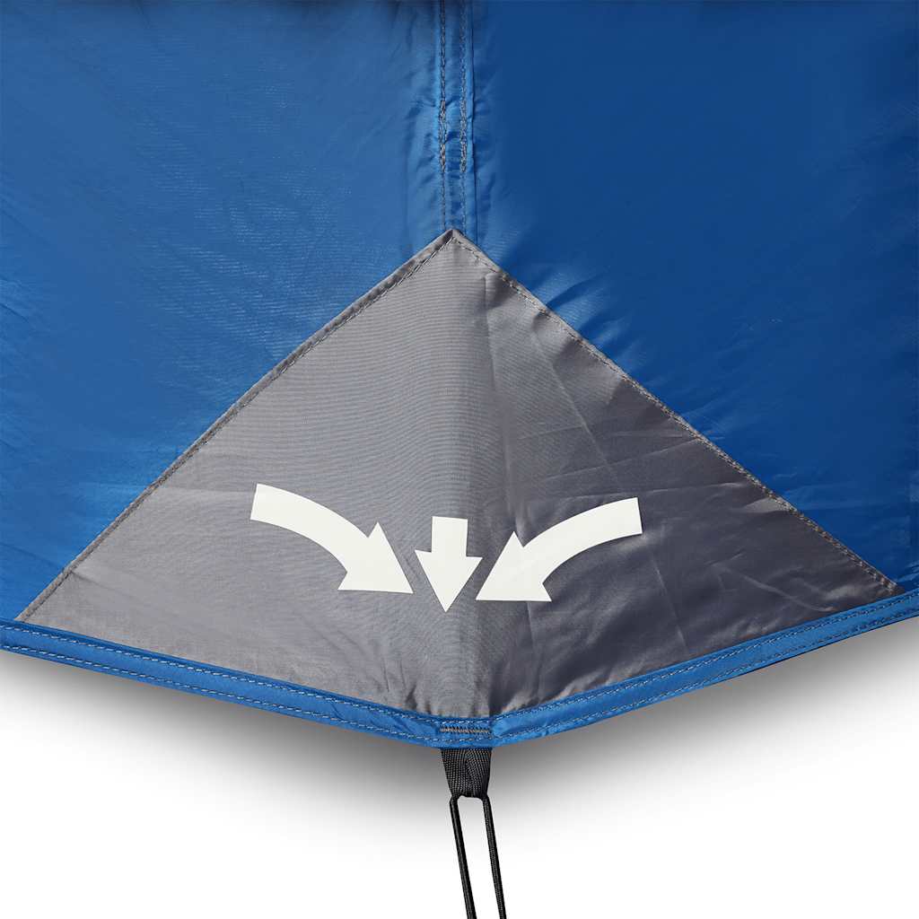 Tenda Campeggio 9 Persone Blu Rilascio Rapido Impermeabile