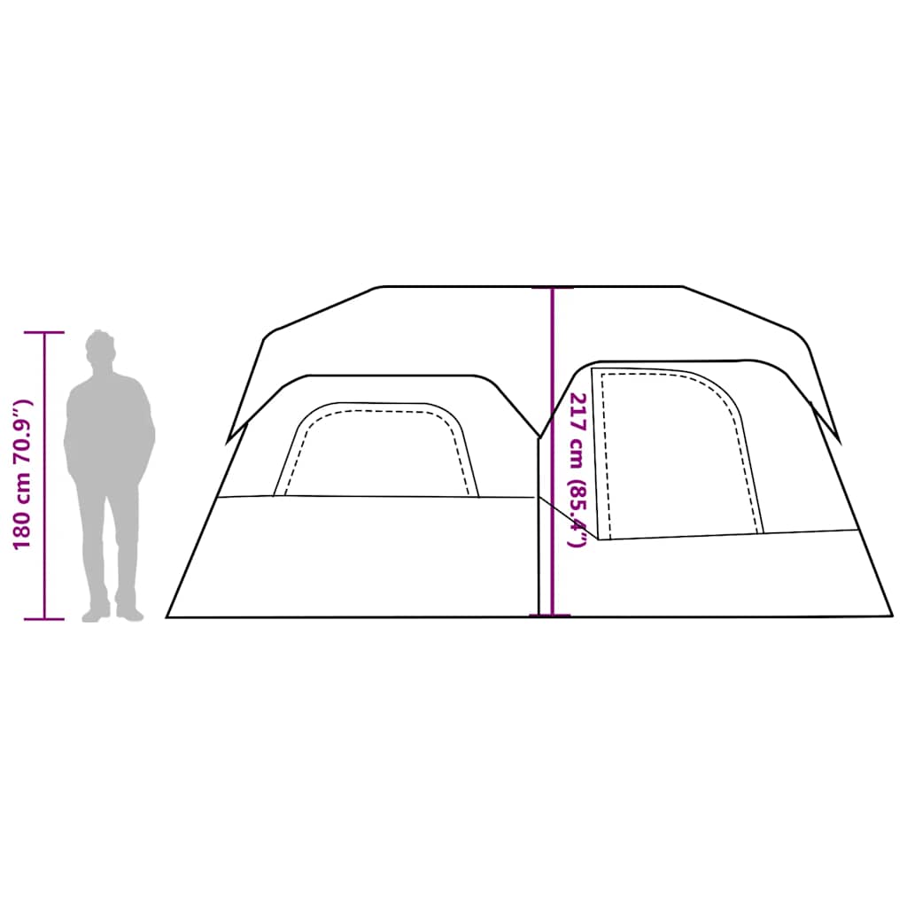 Tenda Campeggio 9 Persone Blu Rilascio Rapido Impermeabile