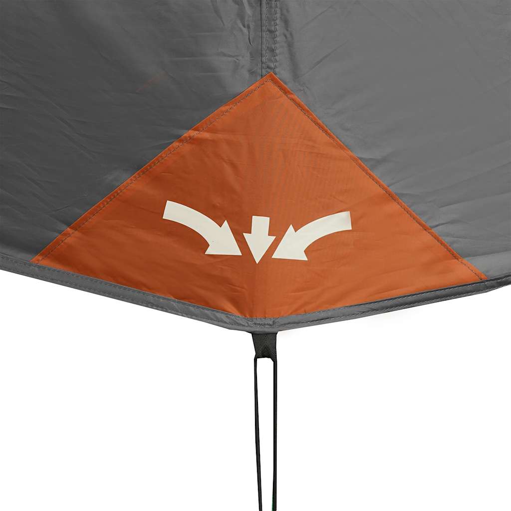Tenda Campeggio 9 Persone Grigio e Arancione Impermeabile