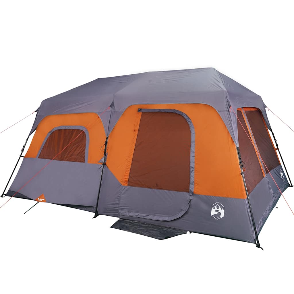 Tenda Campeggio 9 Persone Grigio e Arancione Impermeabile