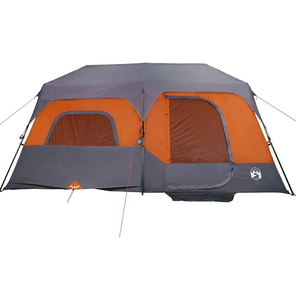 Tenda Campeggio 9 Persone Grigio e Arancione Impermeabile