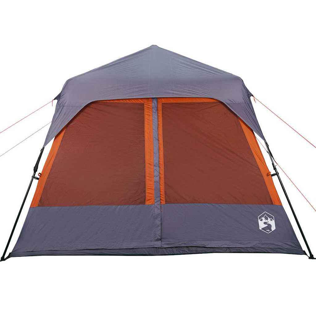 Tenda Campeggio 9 Persone Grigio e Arancione Impermeabile