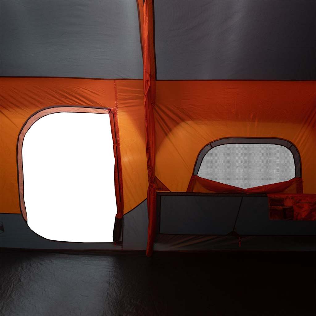 Tenda Campeggio 9 Persone Grigio e Arancione Impermeabile