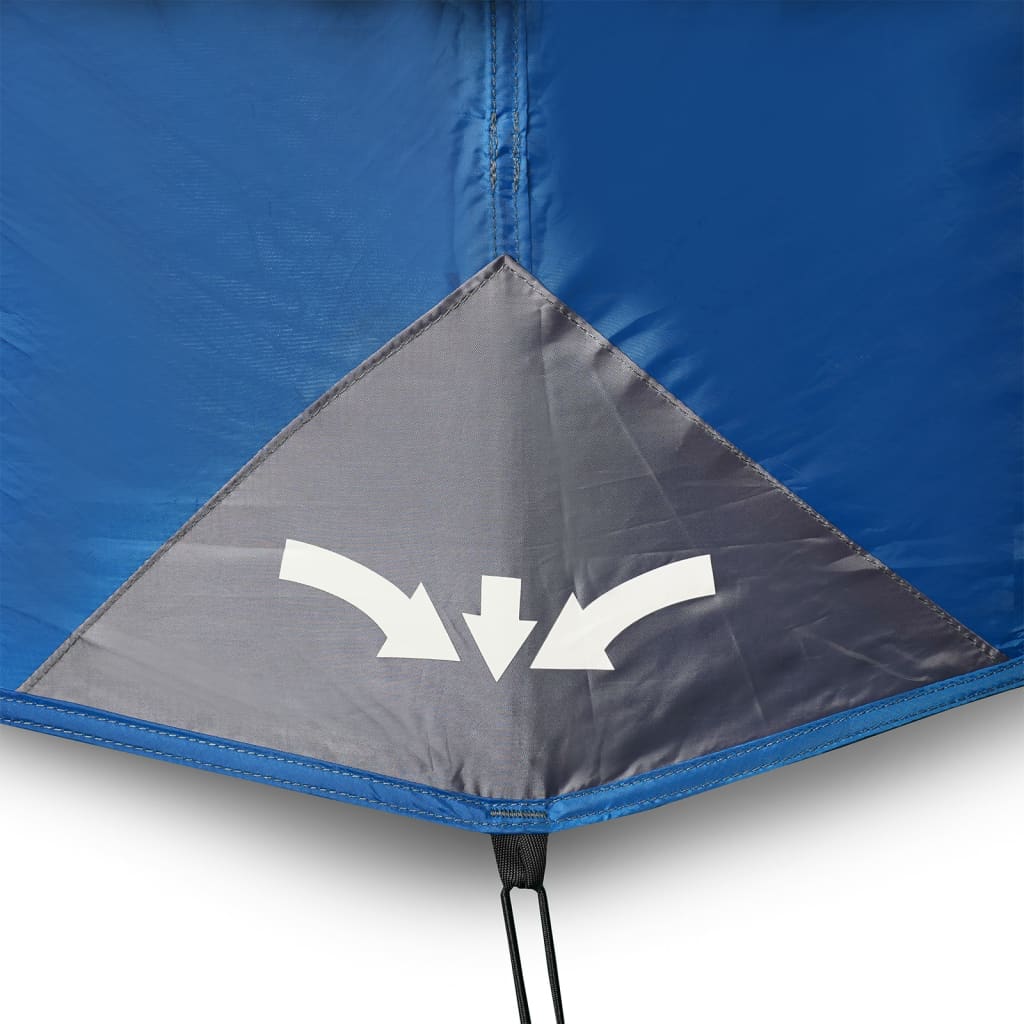 Tenda Famiglia con LED 10 Persone Blu Chiaro a Rilascio Rapido