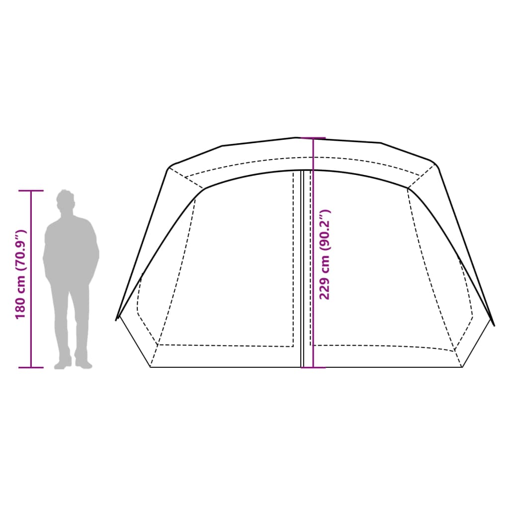 Tenda Famiglia con LED 10 Persone Verde Chiaro Rilascio Rapido