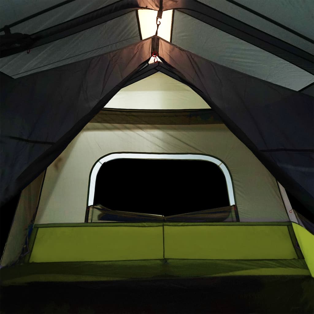 Tenda Famiglia con LED 10 Persone Verde Chiaro Rilascio Rapido