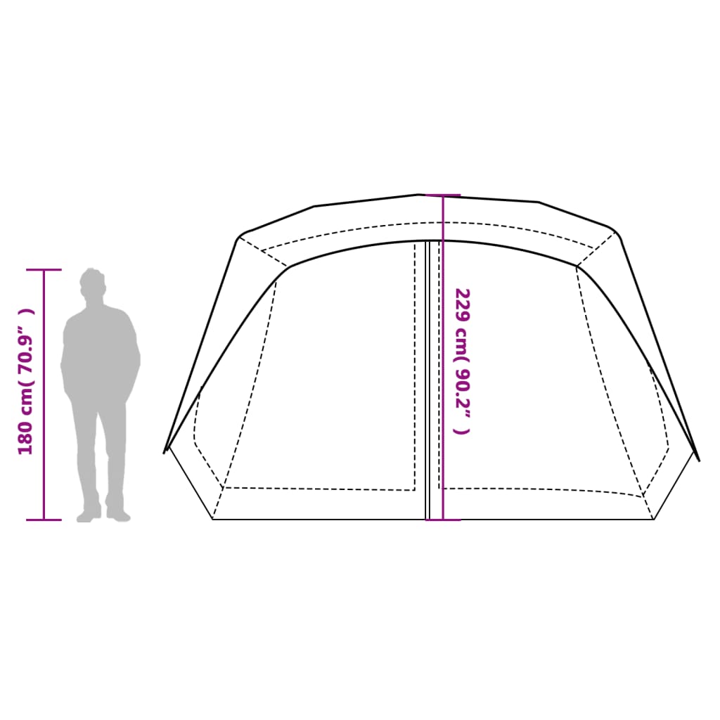 Tenda Famiglia LED 10 Persone Grigio/Arancione Rilascio Rapido