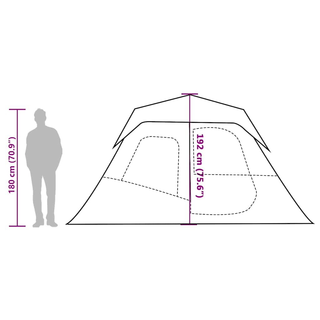Tenda Famiglia con LED 6 Persone Blu Chiaro a Rilascio Rapido
