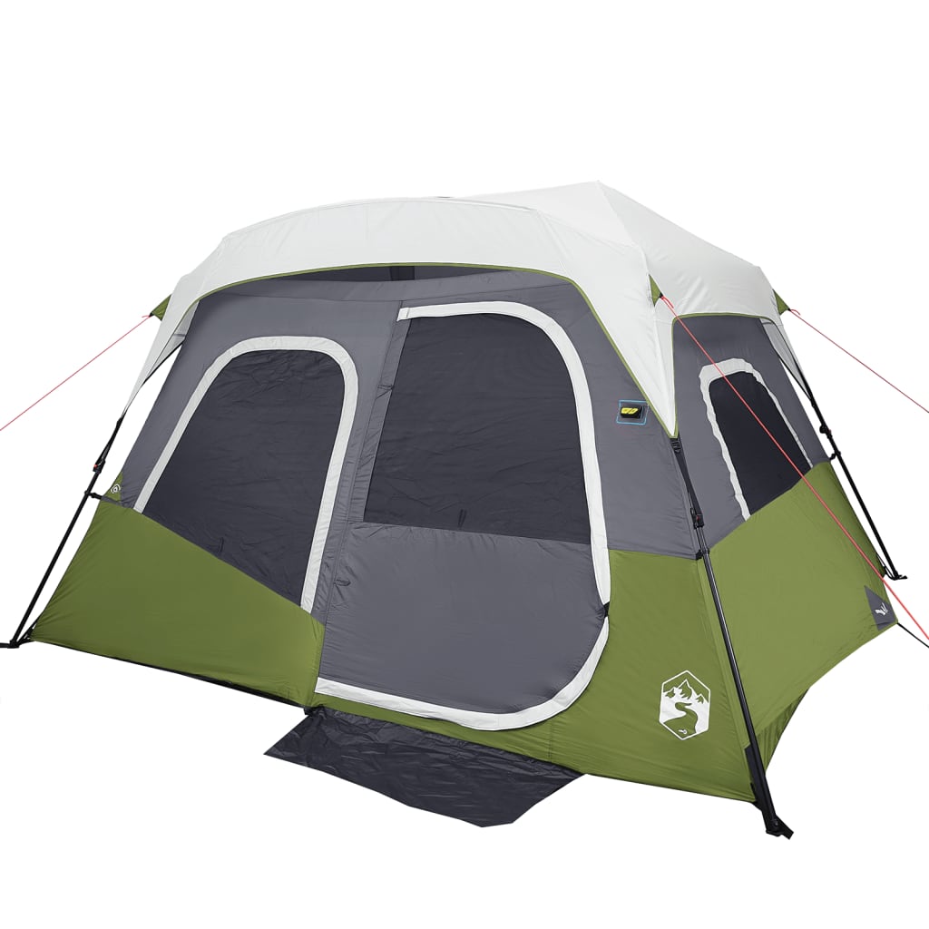 Tenda Famiglia con LED 6 Persone Verde Chiaro Rilascio Rapido