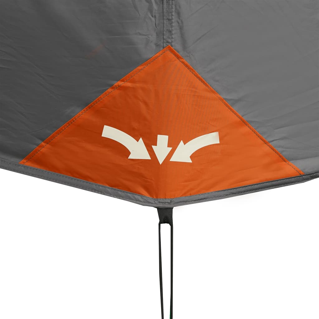 Tenda Famiglia LED 6 Persone Grigio/Arancione Rilascio Rapido
