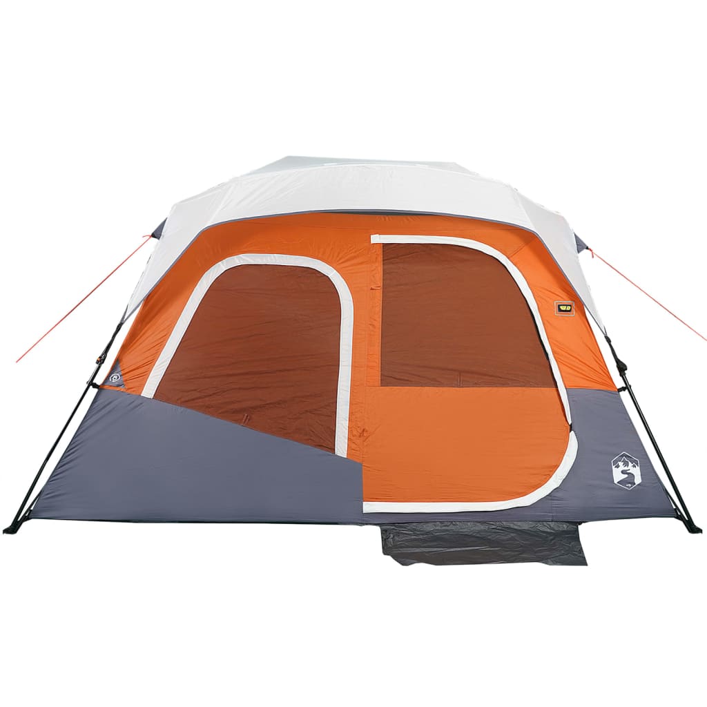 Tenda Famiglia LED 6 Persone Grigio/Arancione Rilascio Rapido