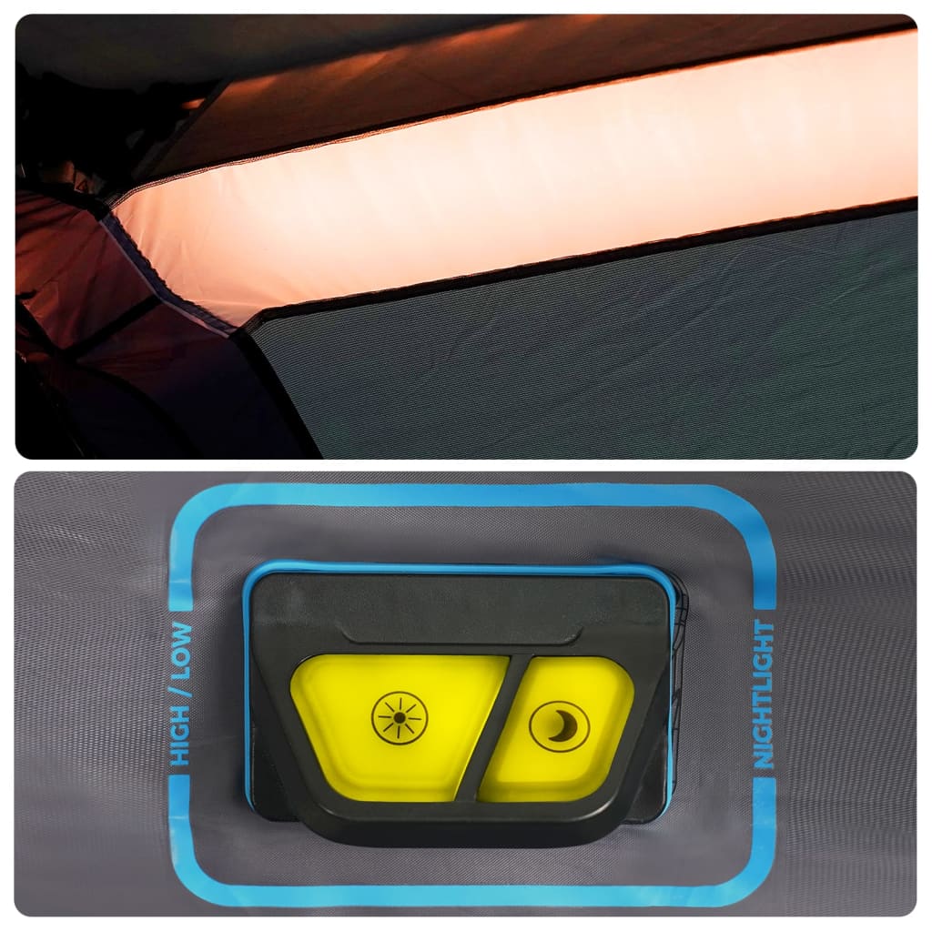 Tenda Famiglia con LED 9 Persone Verde Chiaro Rilascio Rapido