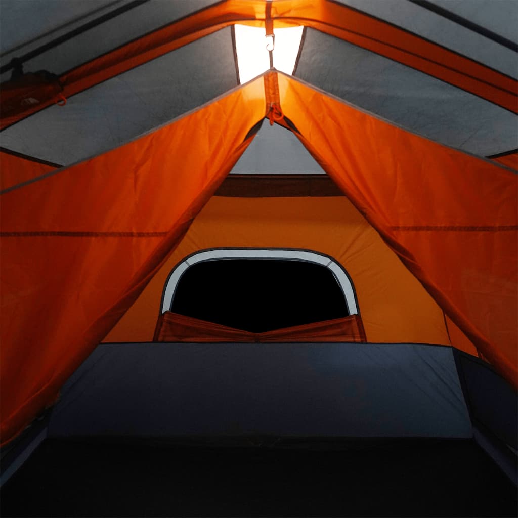 Tenda Famiglia LED 9 Persone Grigio/Arancione Rilascio Rapido
