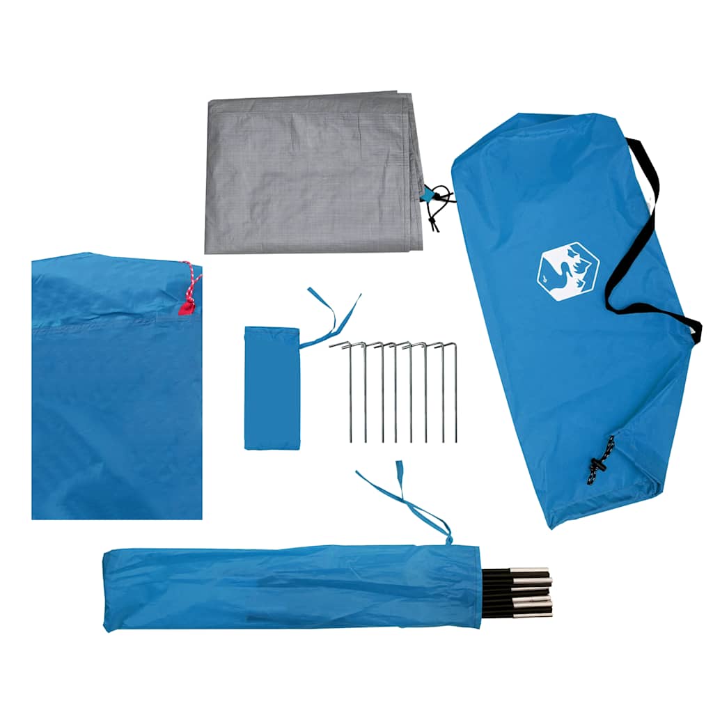 Tenda da Campeggio a Cupola per 2 Persone Blu Impermeabile