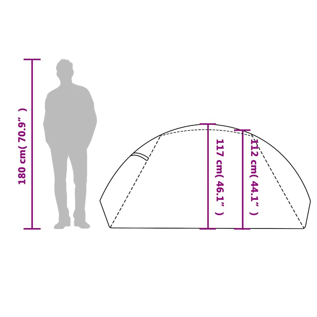 Tenda da Campeggio a Cupola per 2 Persone Blu Impermeabile