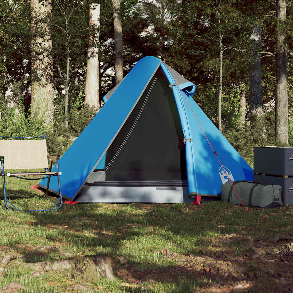 Tenda da Campeggio a Cupola per 2 Persone Blu Impermeabile