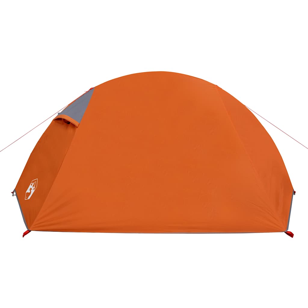 Tenda da Campeggio a Cupola 2 Persone Grigio e Arancione