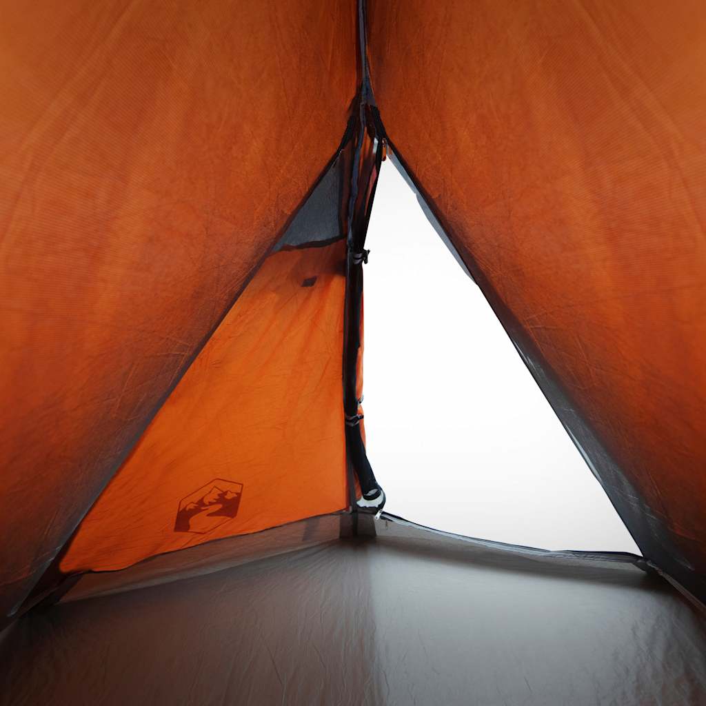 Tenda da Campeggio a Cupola 2 Persone Grigio e Arancione
