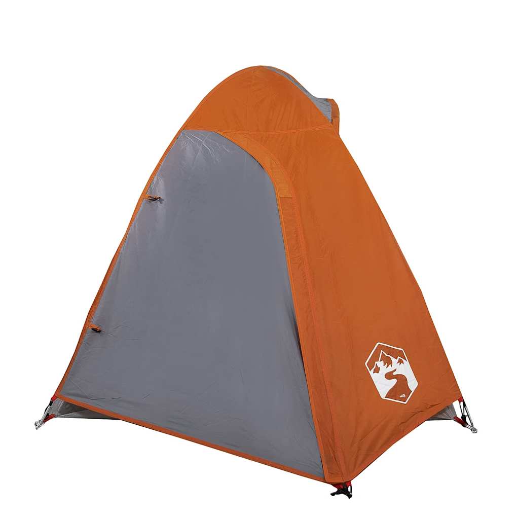 Tenda da Campeggio a Cupola 2 Persone Grigio e Arancione Impermeabile