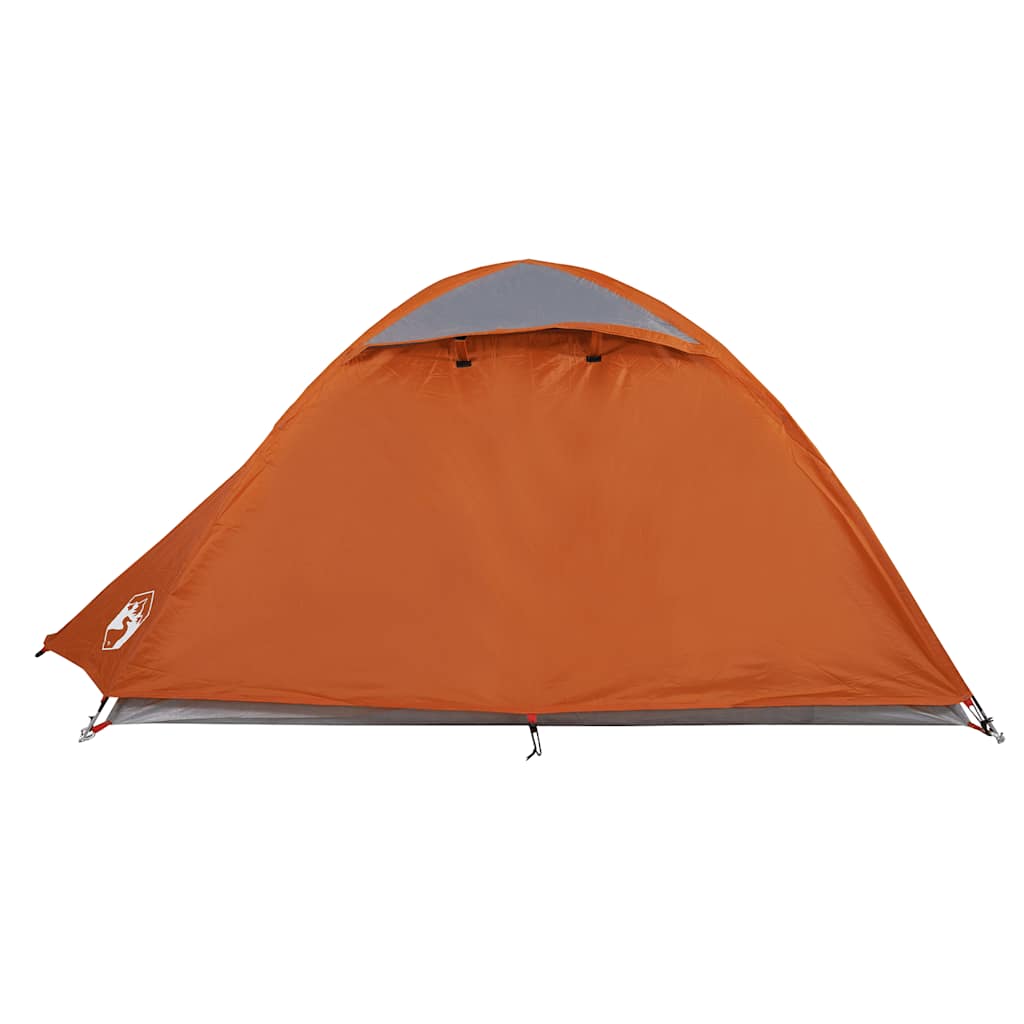 Tenda da Campeggio a Cupola 2 Persone Grigio e Arancione Impermeabile