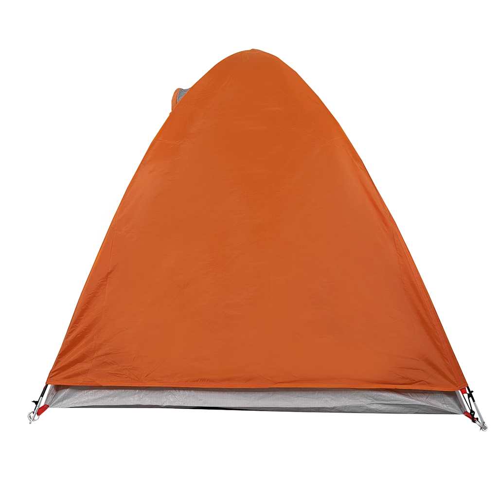Tenda da Campeggio a Cupola 2 Persone Grigio e Arancione Impermeabile