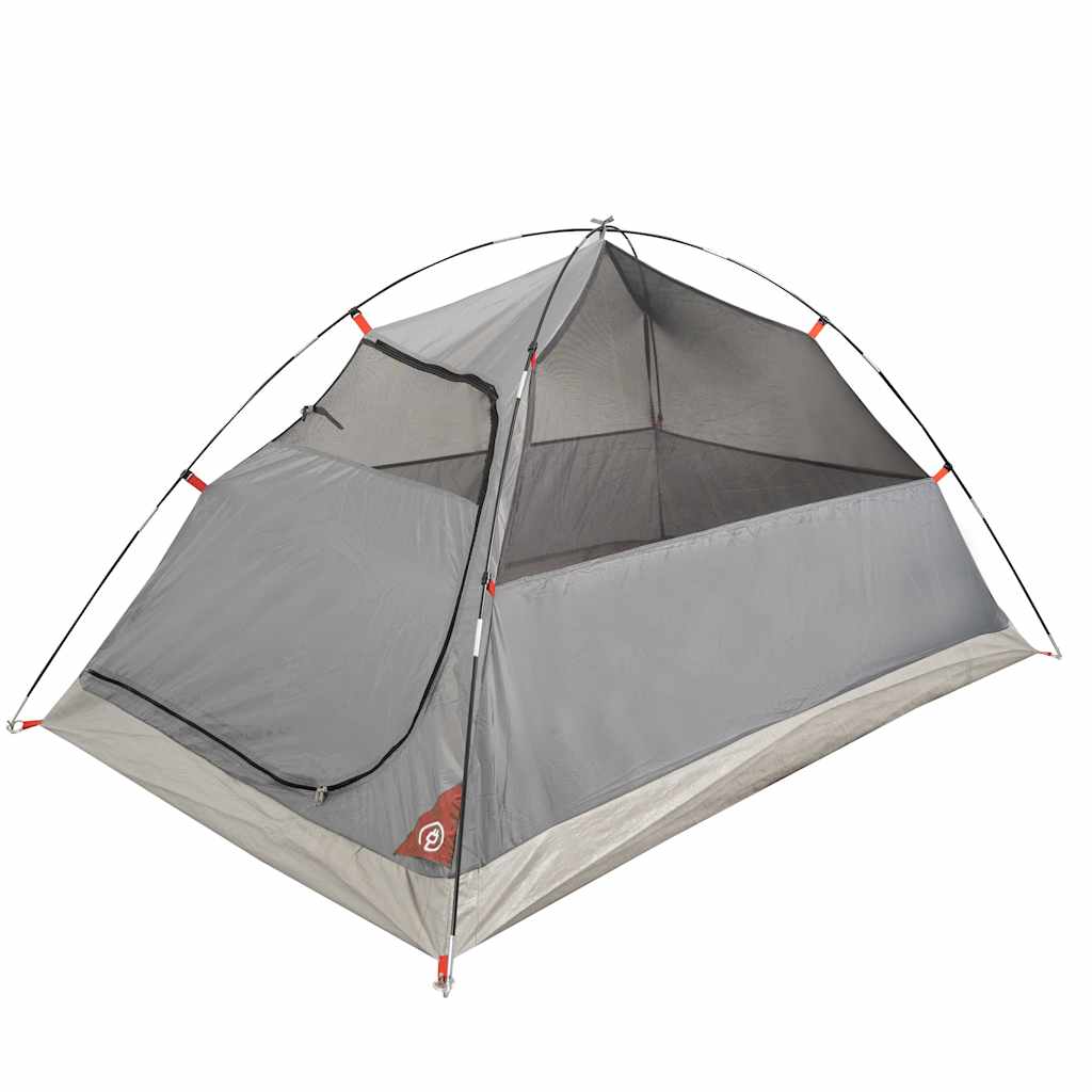 Tenda da Campeggio a Cupola 2 Persone Grigio e Arancione Impermeabile