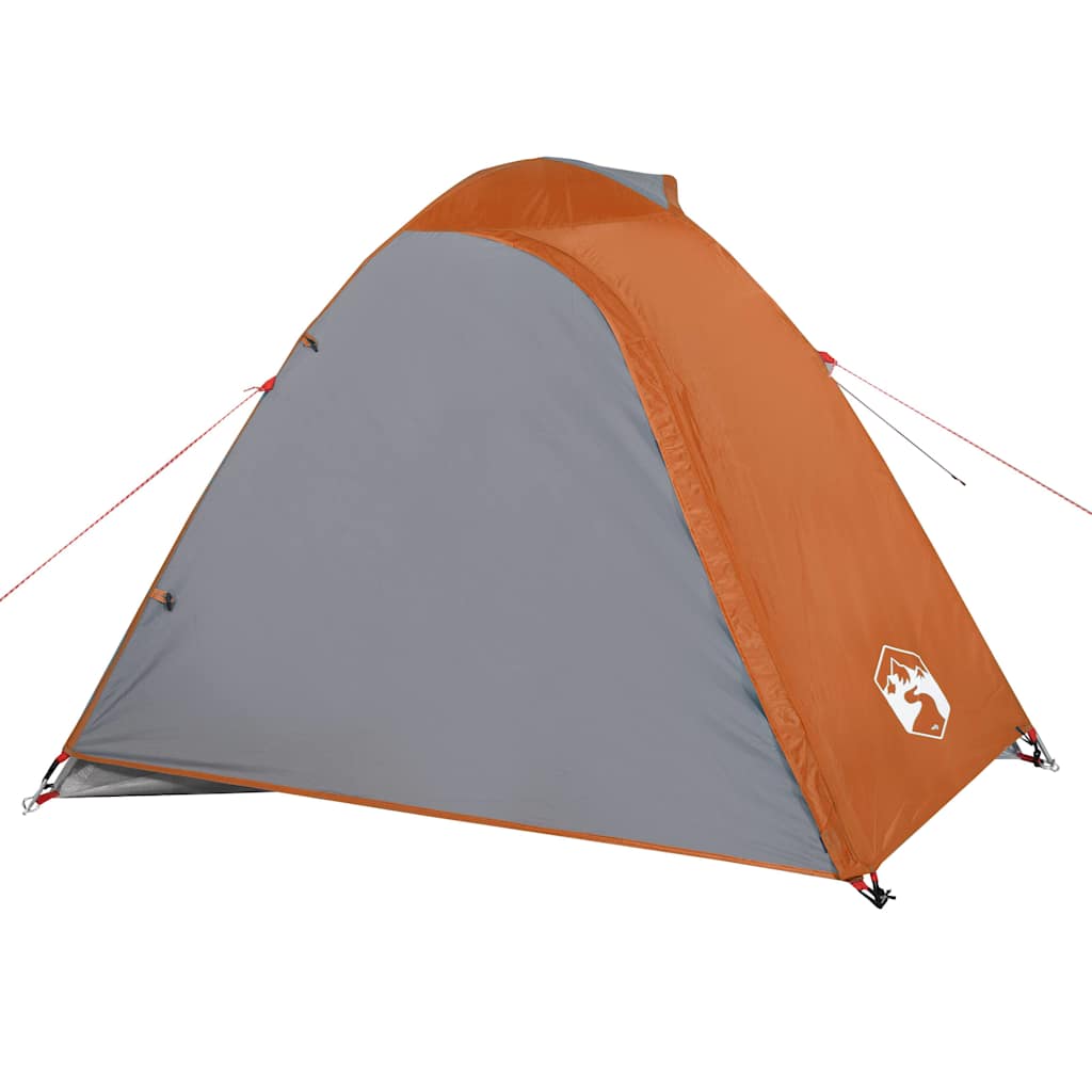 Tenda da Campeggio a Cupola 3 Persone Grigio e Arancione Impermeabile
