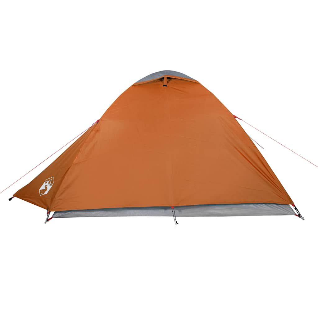 Tenda da Campeggio a Cupola 3 Persone Grigio e Arancione Impermeabile