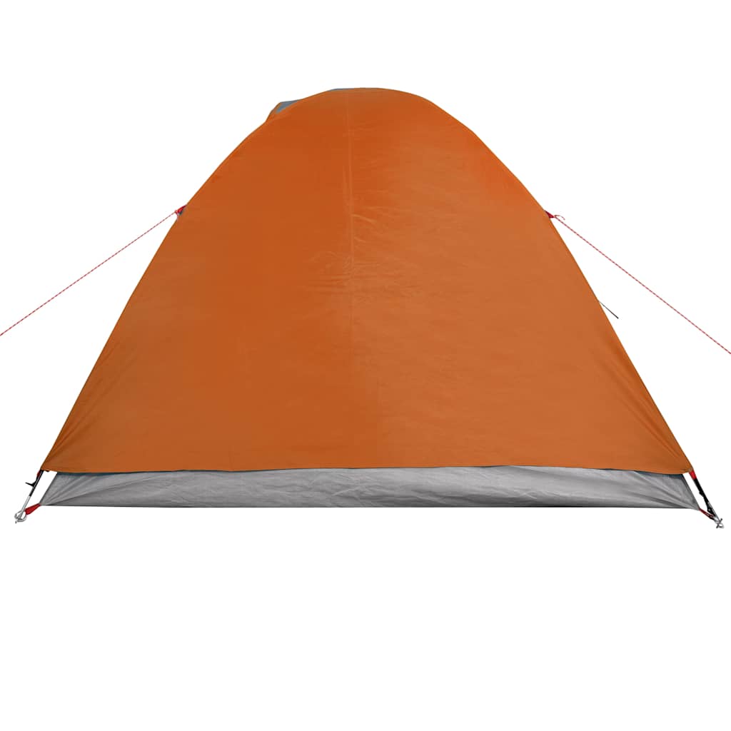 Tenda da Campeggio a Cupola 3 Persone Grigio e Arancione Impermeabile