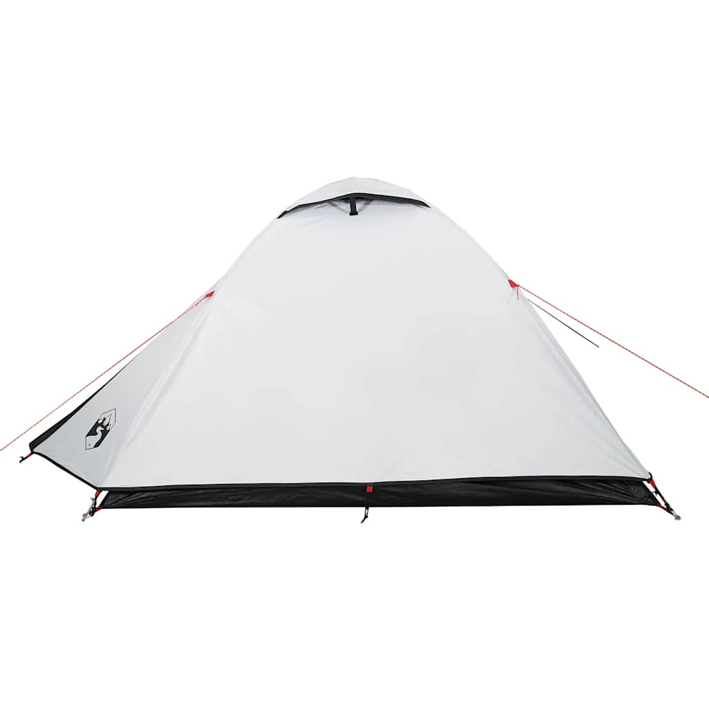 Tenda Campeggio a Cupola 3 Persone Bianca Tessuto Impermeabile