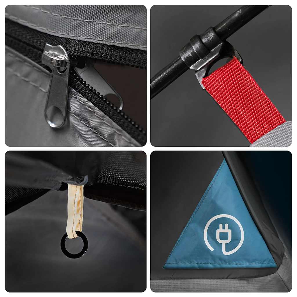 Tenda da Campeggio a Cupola per 4 Persone Blu Impermeabile