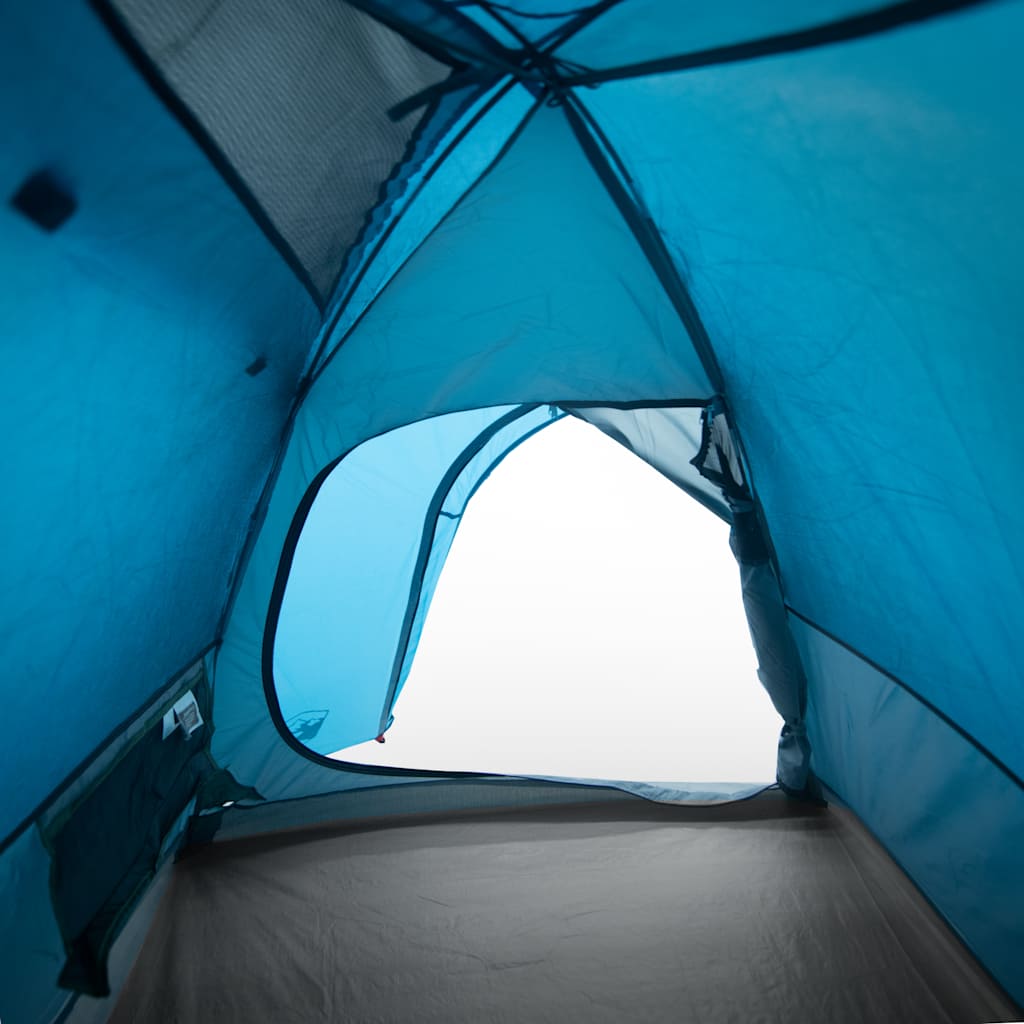 Tenda da Campeggio a Cupola per 4 Persone Blu Impermeabile