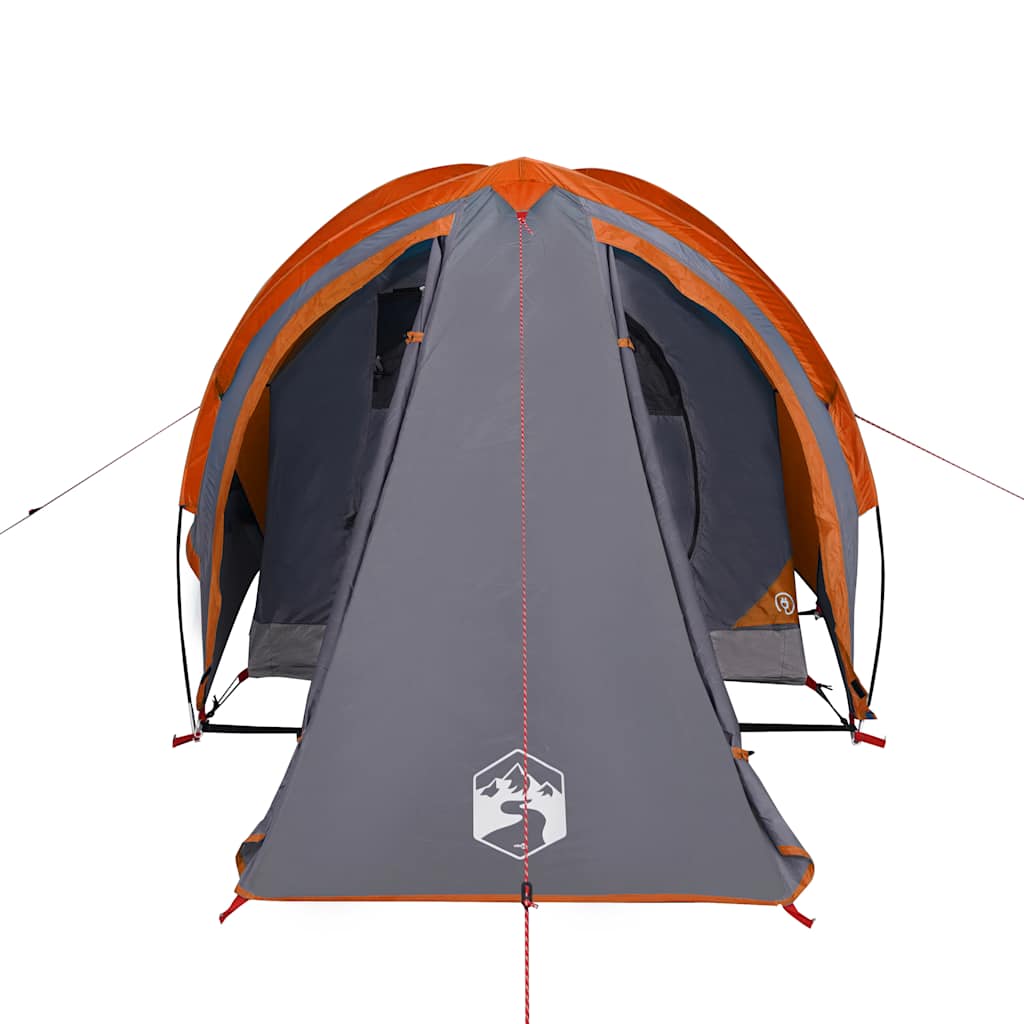 Tenda da Campeggio a Cupola 2 Persone Grigio e Arancione