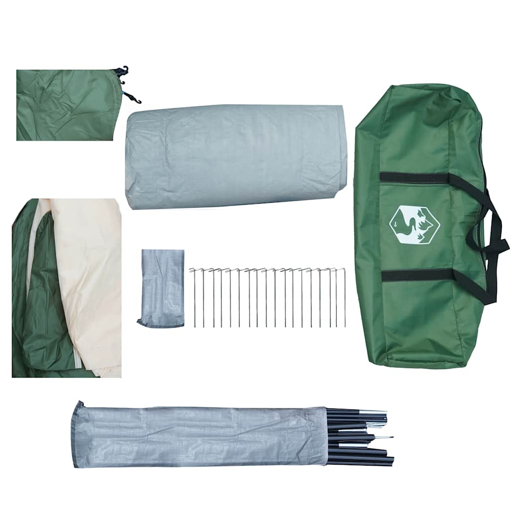 Tenda da Campeggio a Cupola per 6 Persone Verde Impermeabile