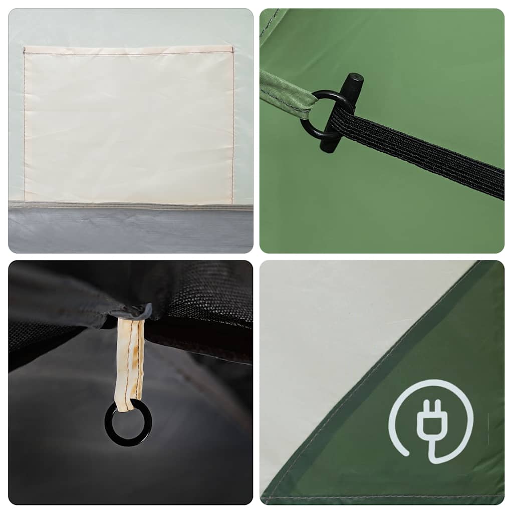 Tenda da Campeggio a Cupola per 6 Persone Verde Impermeabile
