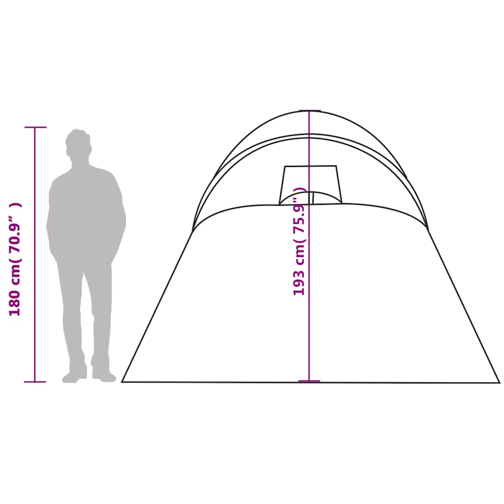 Tenda da Campeggio a Cupola 6 Persone Grigio e Arancione