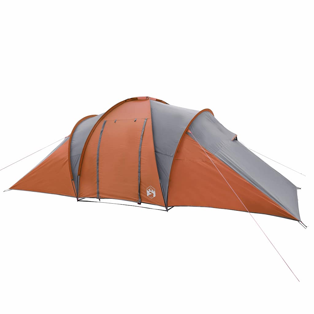 Tenda da Campeggio a Cupola 6 Persone Grigio e Arancione