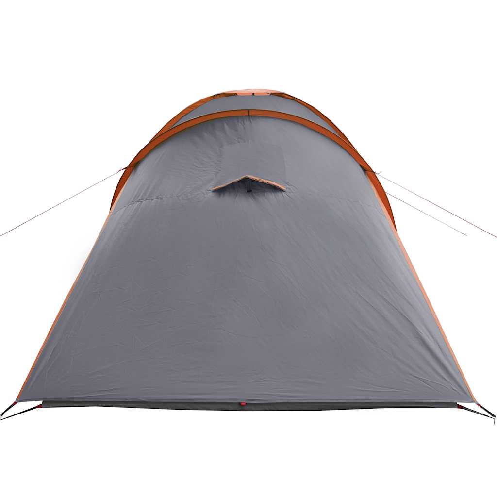 Tenda da Campeggio a Cupola 6 Persone Grigio e Arancione