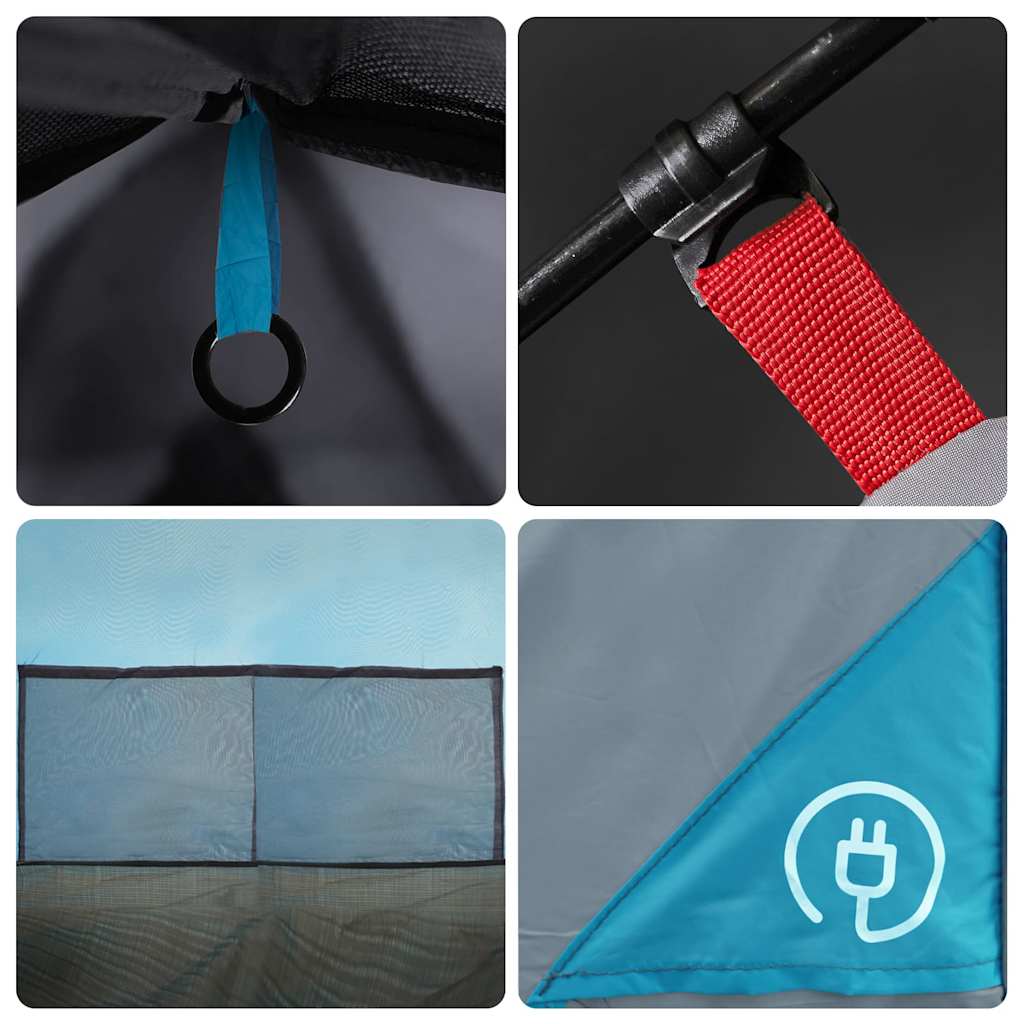 Tenda da Campeggio a Cupola per 12 Persone Blu Impermeabile