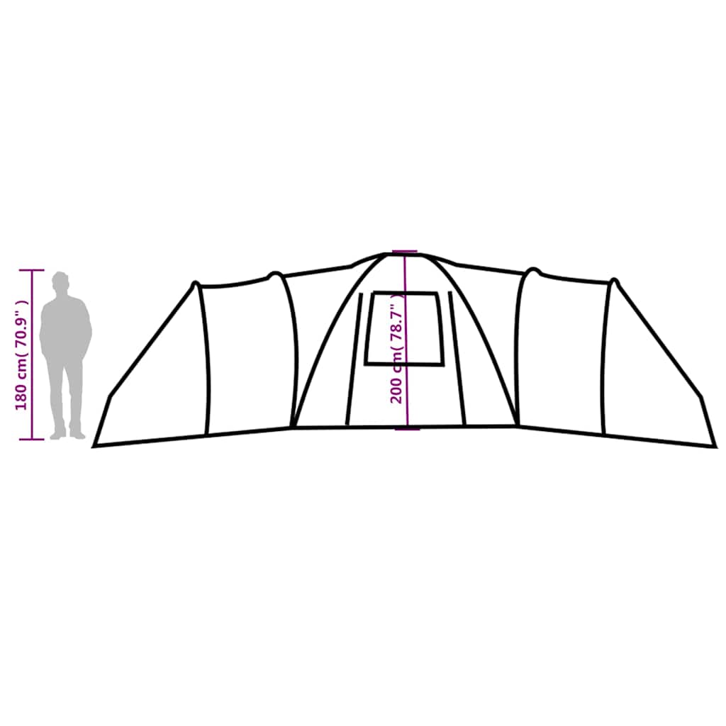 Tenda da Campeggio a Cupola 12 Persone Grigio e Arancione