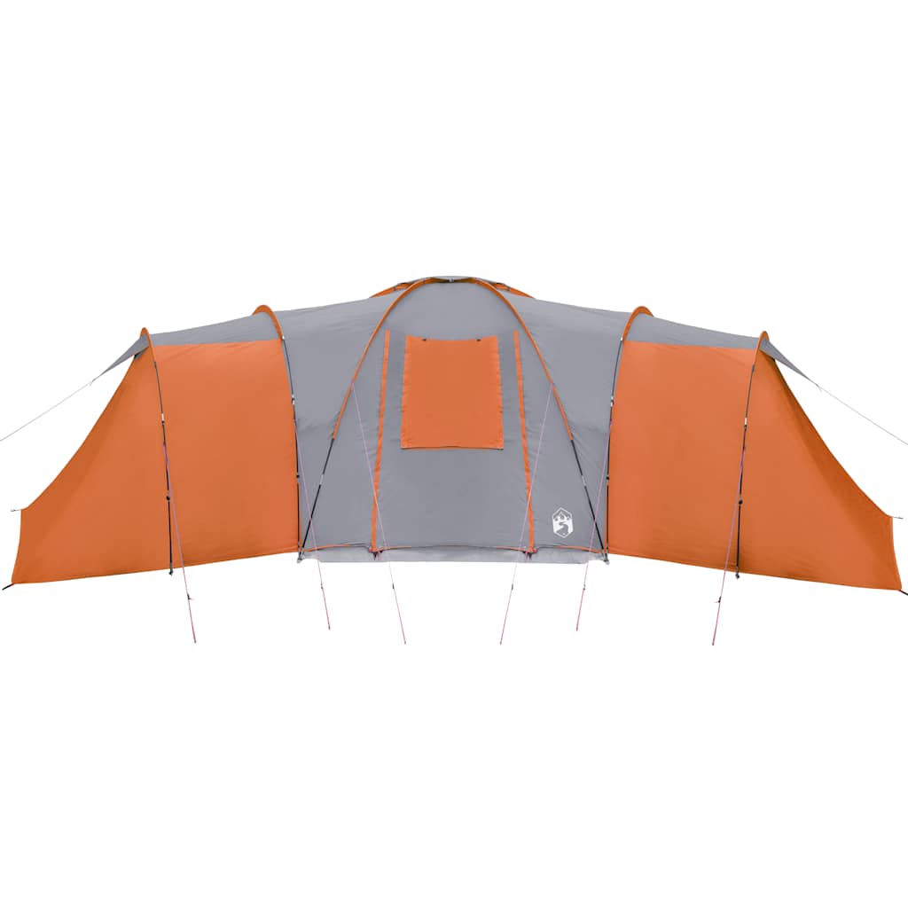 Tenda da Campeggio a Cupola 12 Persone Grigio e Arancione