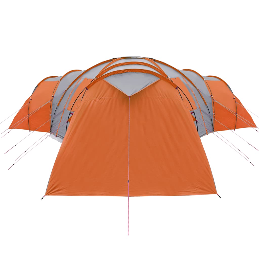 Tenda da Campeggio a Cupola 12 Persone Grigio e Arancione
