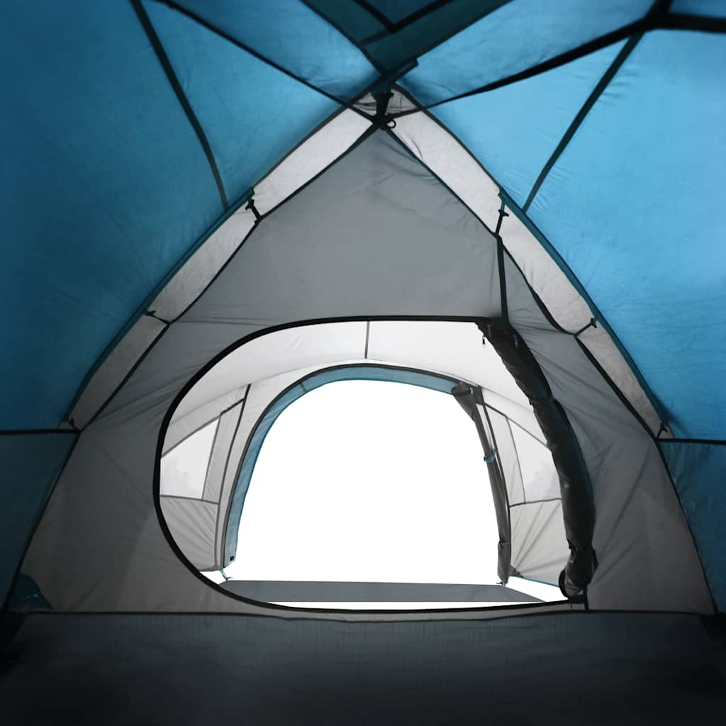 Tenda da Campeggio a Cupola per 4 Persone Blu Impermeabile