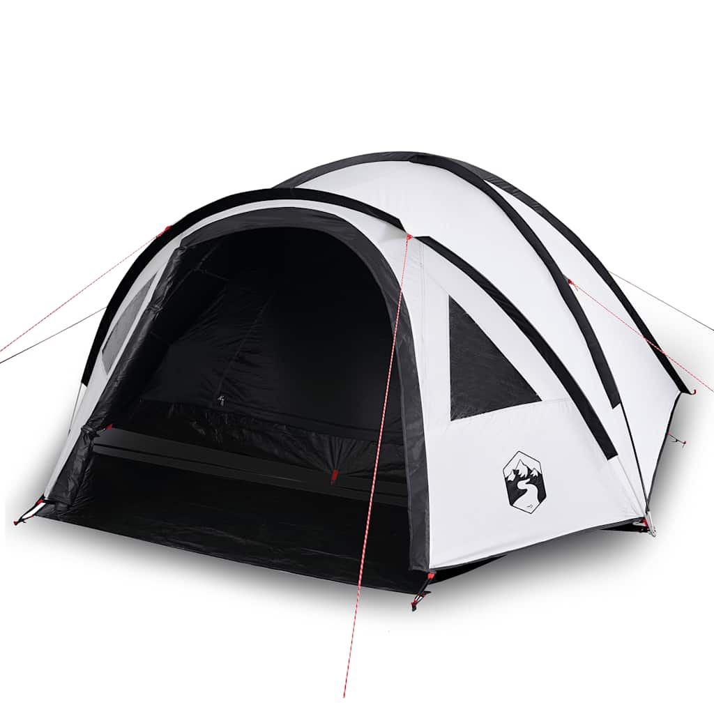 Tenda Campeggio a Cupola 4 Persone Bianca Tessuto Impermeabile