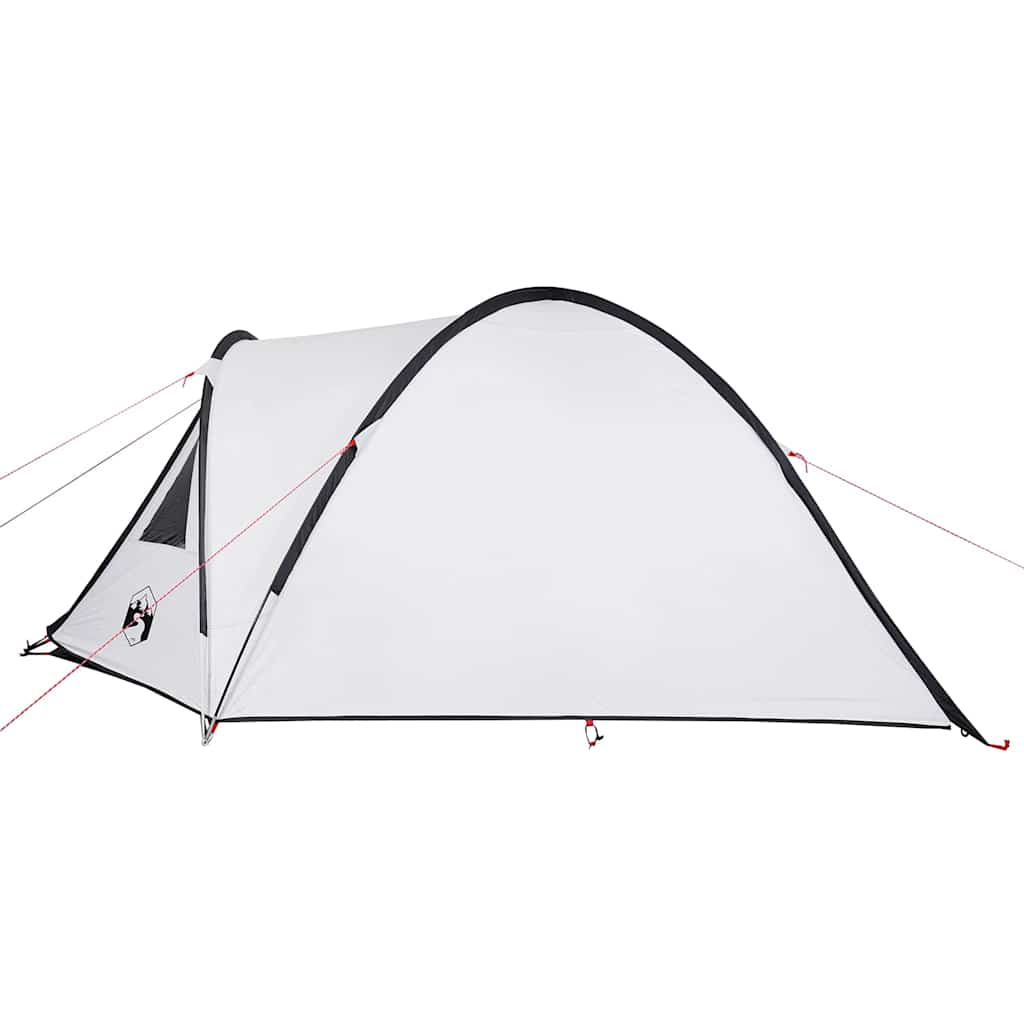 Tenda Campeggio a Cupola 4 Persone Bianca Tessuto Impermeabile