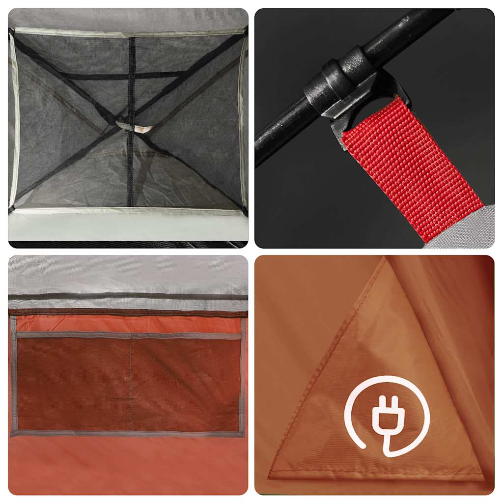 Tenda Familiare a Cupola 6 Persone Arancione Impermeabile