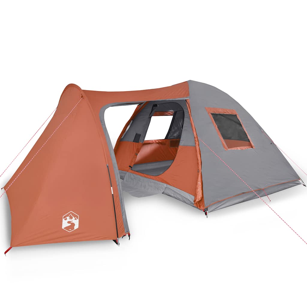 Tenda Familiare a Cupola 6 Persone Arancione Impermeabile