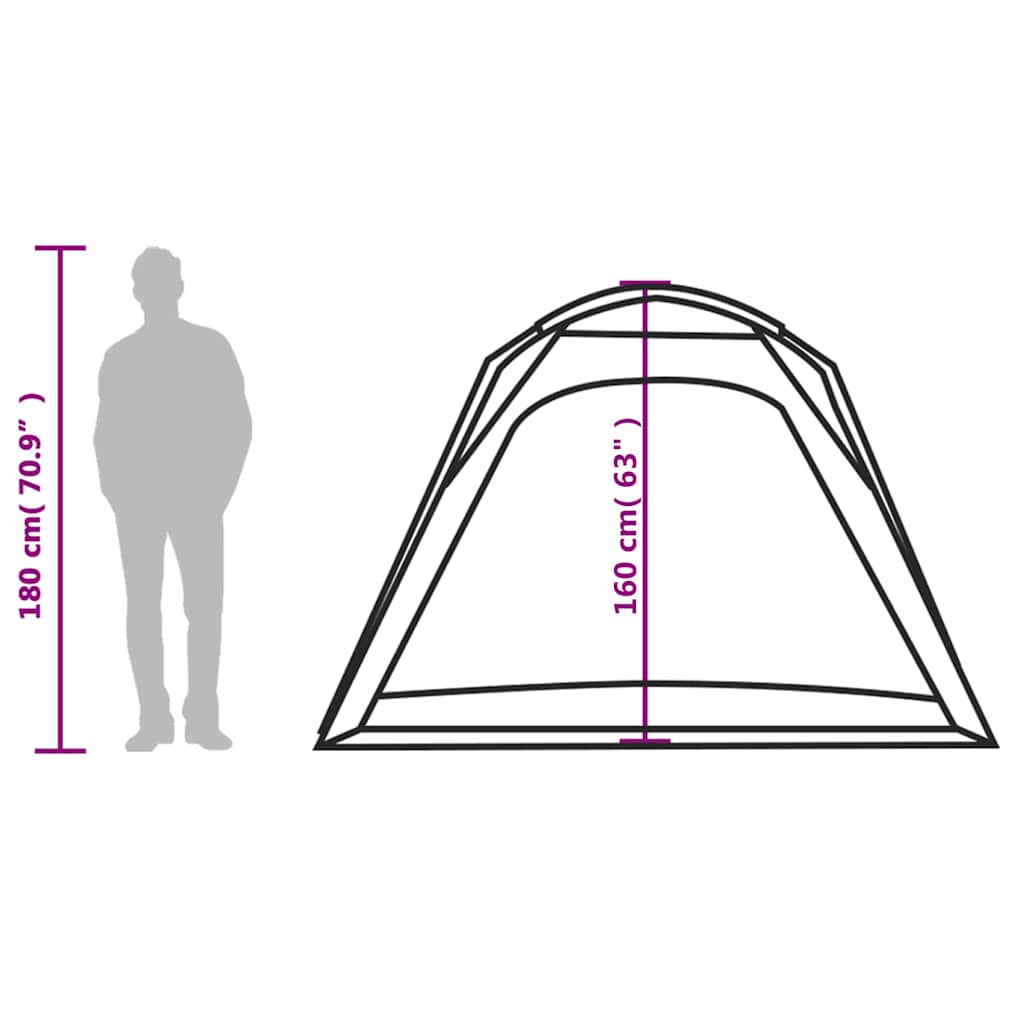 Tenda Campeggio 4 Persone Verde Rilascio Rapido Impermeabile